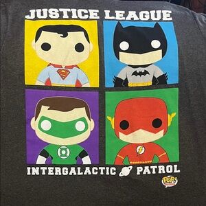 DC Comics Justice League Pop Heroes Art Large Shirt